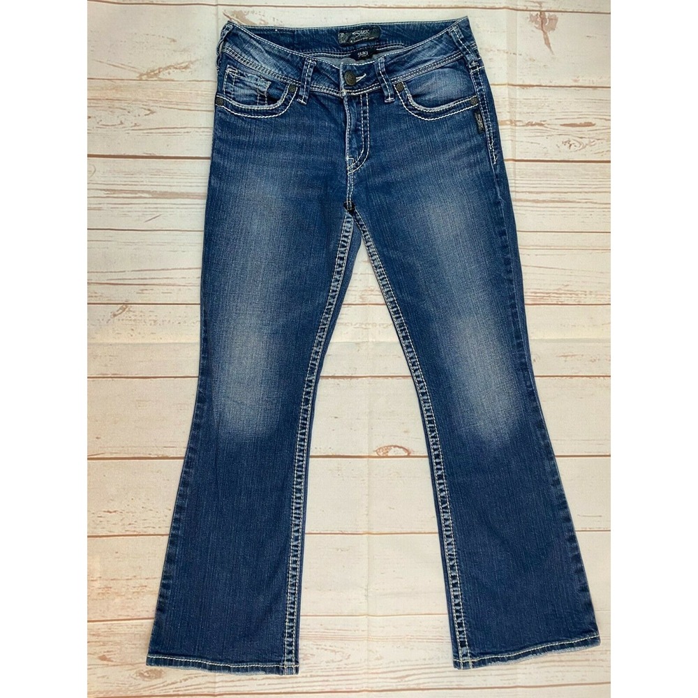 Silver SUKI Thick Stitch Medium Wash Bootcut Jeans Women's Size 30 X 30